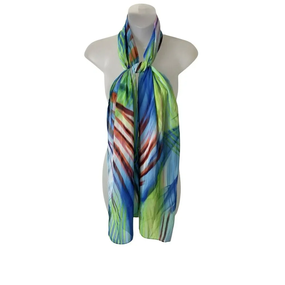 Chico’s Scarf Wrap Leaf Print 18